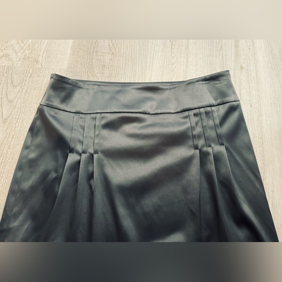 NWOT Apostrophe Gray Pleated Front Stretch Skirt. Size 10. Thick satin look. - Picture 3 of 5